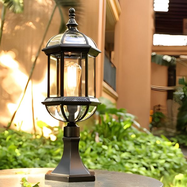 Retro Creative Metal Glass Waterproof Black Modern Fence Post Lights - Image 4