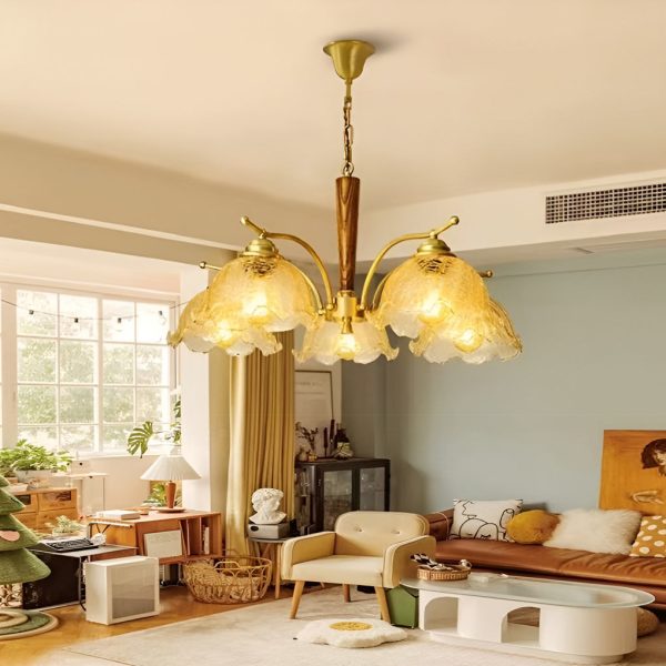 3 Lights Cracked Glass Retro Chandelier Pendant Light Ceiling Lamp - Image 3