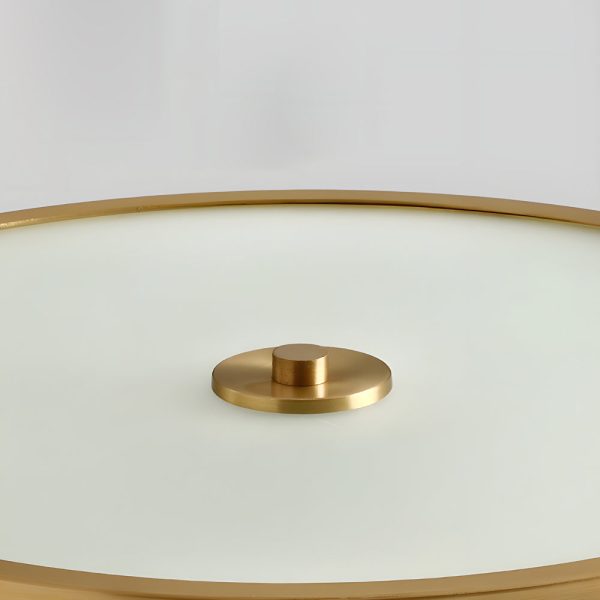 Drum Brass Flush Mount Ceiling Light Clear Ribbed Glass Lamp for Bedroom - Image 5
