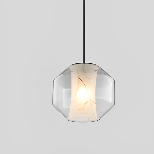 Double Glass Lampshade Creative Metal Post-Modern Pendant Lighting - Image 4