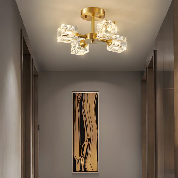 3/4/5/6-Light 180?? Adjustable Crystal Shades Ceiling Light Fixture - Image 3