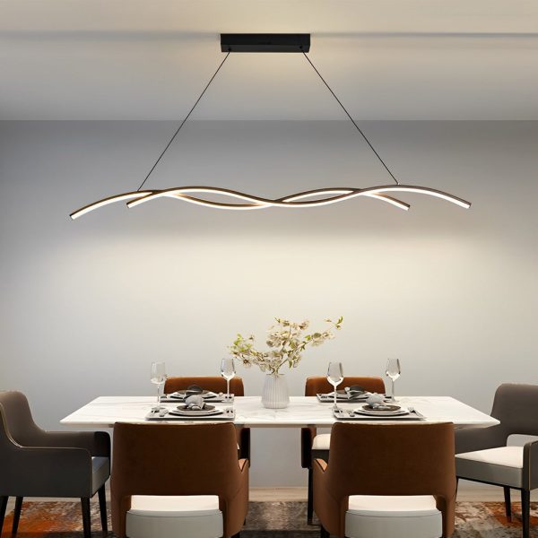 Double Wavy Minimalist LED Creative Modern Chandelier Hanging Ceiling Lamp - Image 4