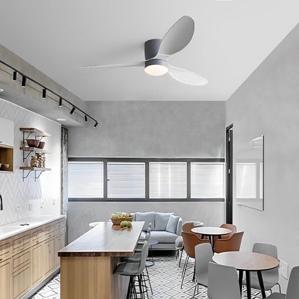 52 Inch 3 Blades Mute LED Dimmable Modern Ceiling Fan Lamp with Remote - Image 4