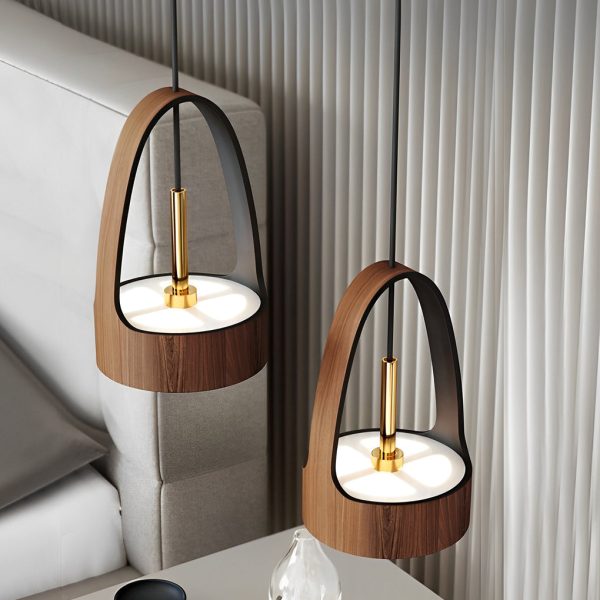 Wood Texture Acrylic LED Creative Nordic Small Chandelier Pendant Lamp - Image 6
