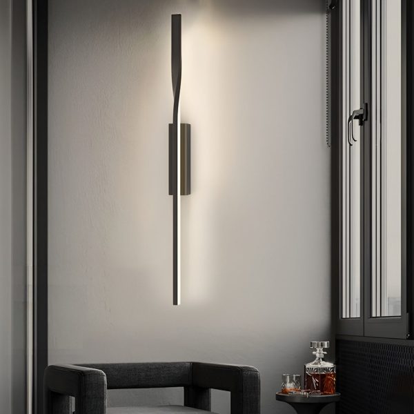 Creative Linear Strip LED Black Nordic Wall Lamp Wall Sconce Lighting - Image 7