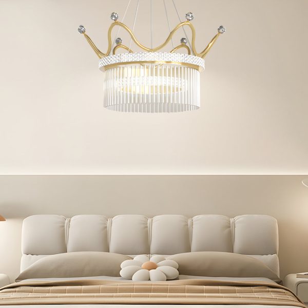 Double Layer Glass Crystal Crowns 3 Step Dimming Luxury Modern Chandelier - Image 2