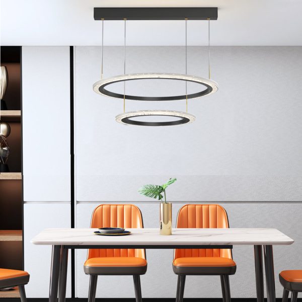 Simple Ring Three Step Dimming Circles Modern Chandelier Hanging Lights - Image 3