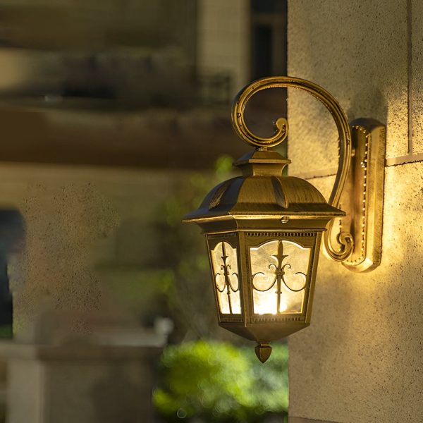 Waterproof Retro Elegant LED Glass European Style Outdoor Wall Lights - Image 2