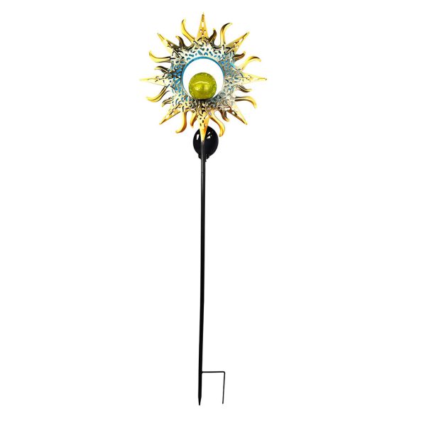 Mystical Moon & Sun Flame Iron Hollow Projector Solar Garden Light - Image 20