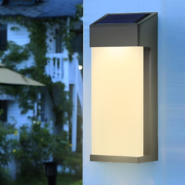 2 Pcs Rectangular LED Light-controlled Waterproof Outdoor Solar Sconce Lighting - Image 4