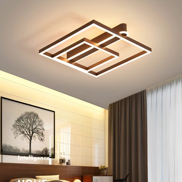Square Double Frame Metal Aluminum Creative LED Nordic Ceiling Light Fixture - Image 8
