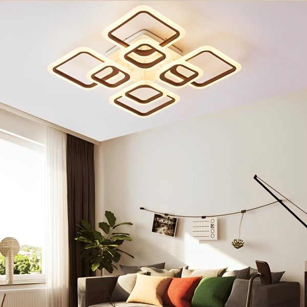 Square Creative Stepless Dimming with Remote Modern Ceiling Light Fixture - Image 2