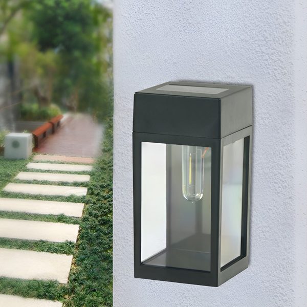 Rectangular Glass LED Waterproof Light-controlled Solar Wall Lamp - Image 4