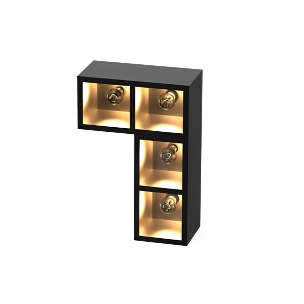 Waterproof Creative Square Combination LED Black Wall Lamp with Flowerpot - Image 13