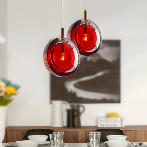 Simple Round Glass Creative Postmodern Pendant Light Hanging Ceiling Lamp - Image 3