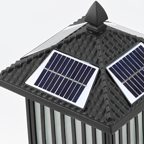 Retro Scenery Waterproof LED Black Vintage Solar Fence Post Lights - Image 4