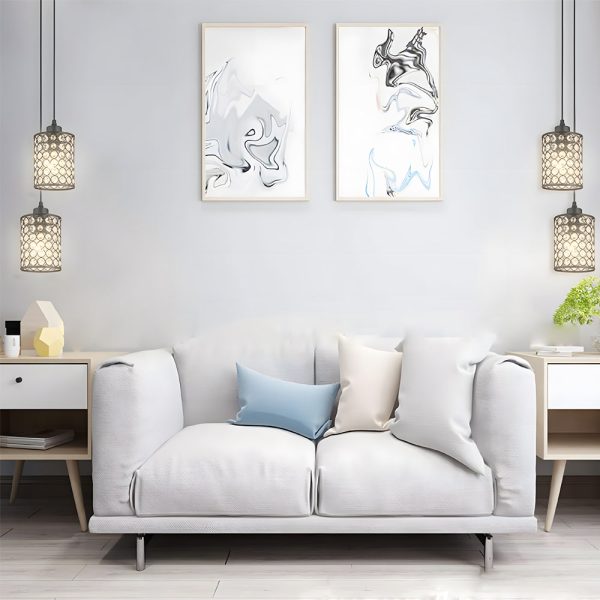 2 Pcs Cylinder Crystal Decorative Shade Minimalist Nordic Chandelier - Image 2