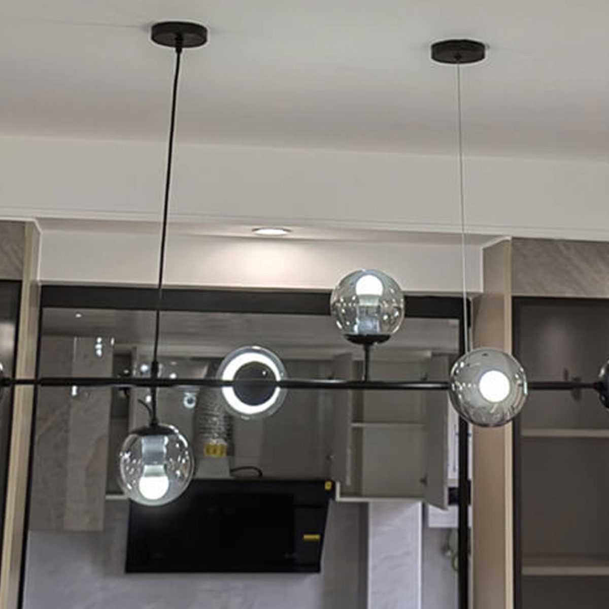 Modern Minimalist Long Glass Round Globe Island Light 6-Light Chandelier - Image 16