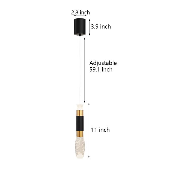 Elongated Cylindrical Aluminum 3 Step Dimming Modern LED Pendant Lights - Image 5