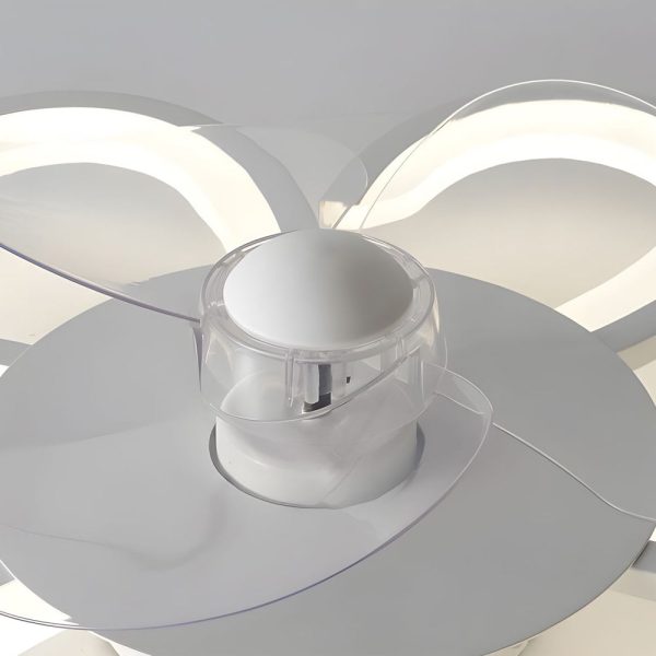 19.7 in. 6-Speed White Flush Mount Flower Ceiling Fan Light - Image 5