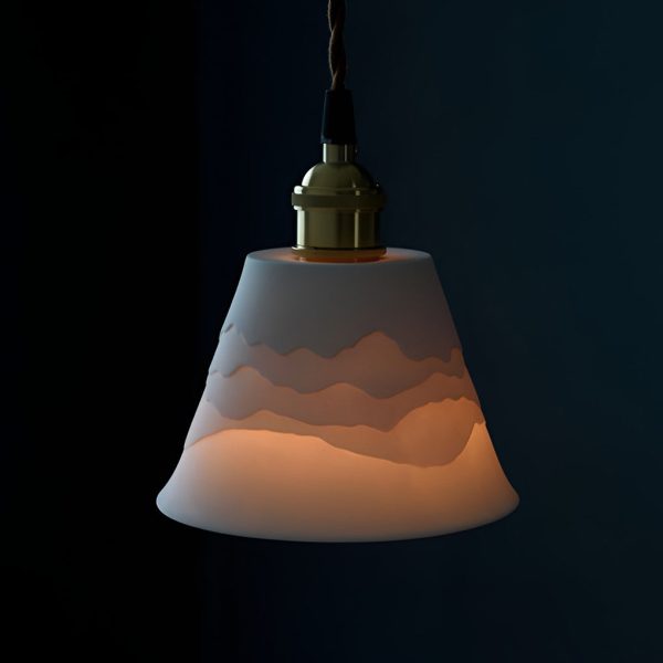 Mountains Shadow Ceramic LED Nordic Island Lights Pendant Light Wall Lamp - Image 5