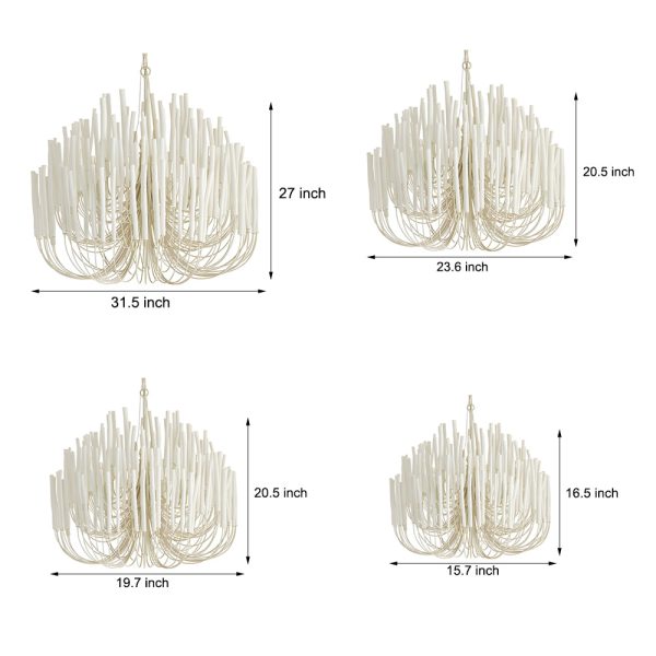 Whitewashed Wood Tilda Chandelier Large Hanging Ceiling Light - Image 8