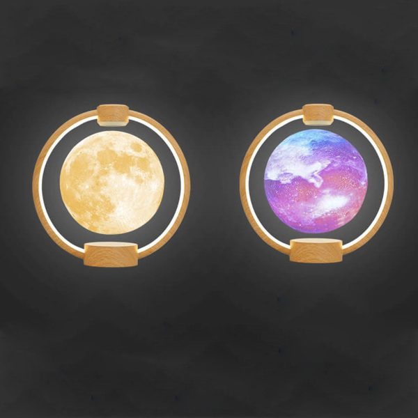 Creative Maglev Moon Design LED Colorful Light Night Light Table Lamp - Image 11