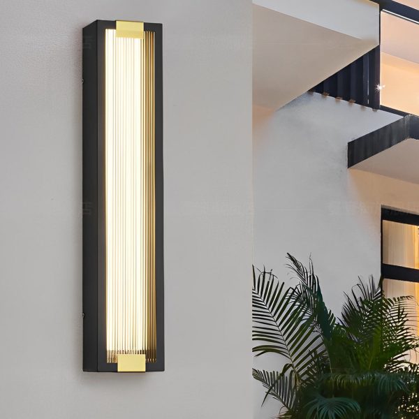 Rectangular Waterproof LED Black Modern Porch Lights Wall Sconces - Image 5