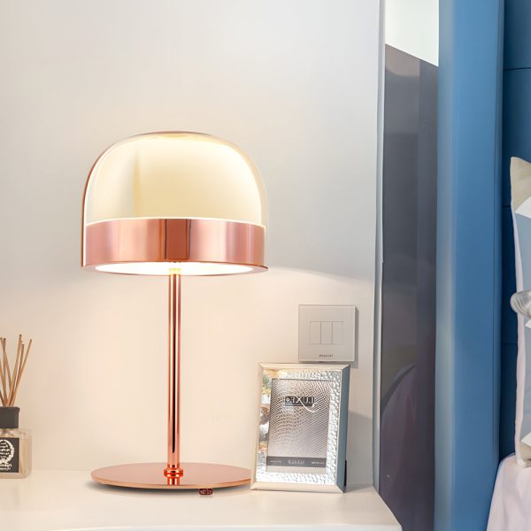 Dome Shape Glass Ambient LED Table Lamp in Chrome - Image 3