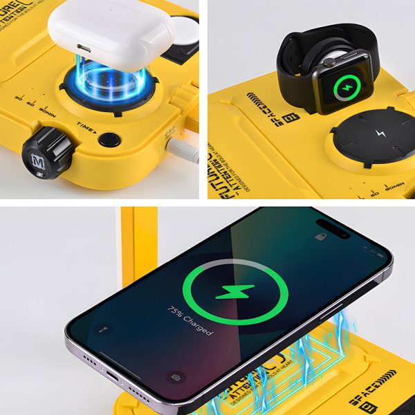 3 In 1 Touch Bedside LED Table Lamp with Wireless Charger and Timing - Image 5