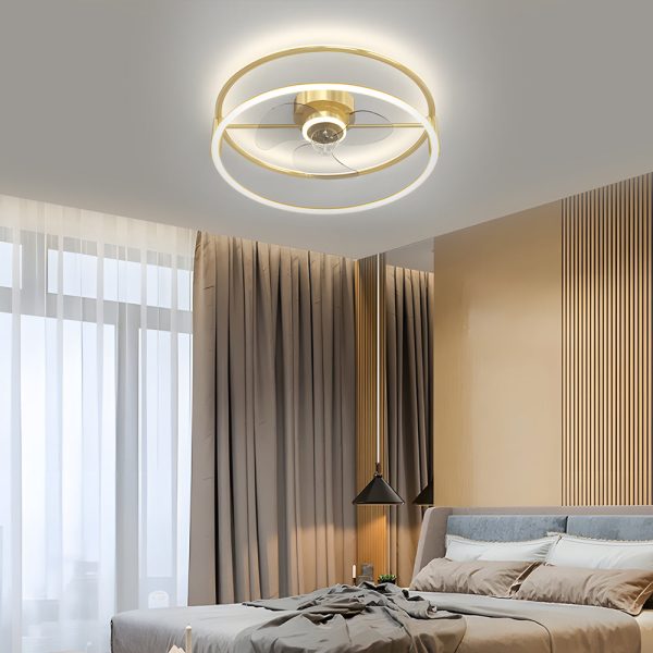 Minimalist Ring Three Step Dimming LED Mute Modern Bladeless Ceiling Fan Lights - Image 4