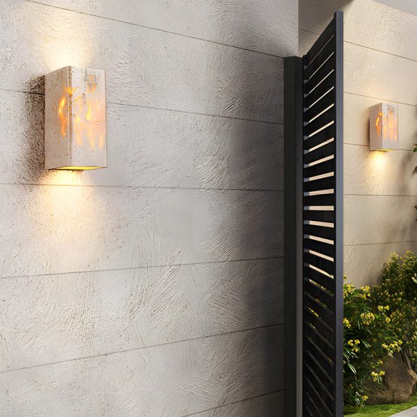 Wabi-Sabi Yellow Travertine LED Wall Sconce - Square/Rectangle - Image 4