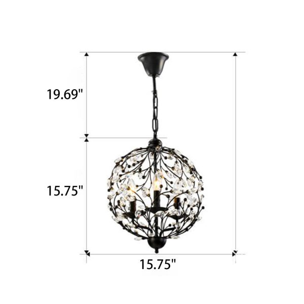 Vintage Creative Crystal Branch Design 3-Light Chandelier - Image 3
