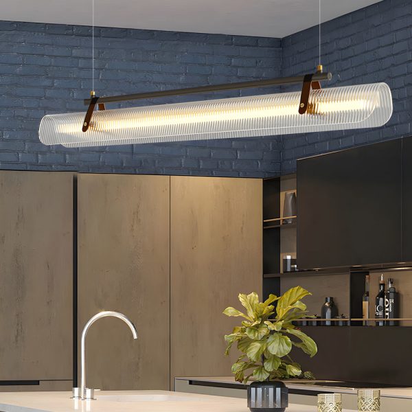 Acrylic Nami Linear Pendant Island Light with Adjustable Hanging Length - Image 5