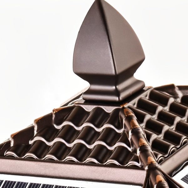 Retro Waterproof Glass Aluminum Brown Modern Solar Fence Post Lights - Image 5