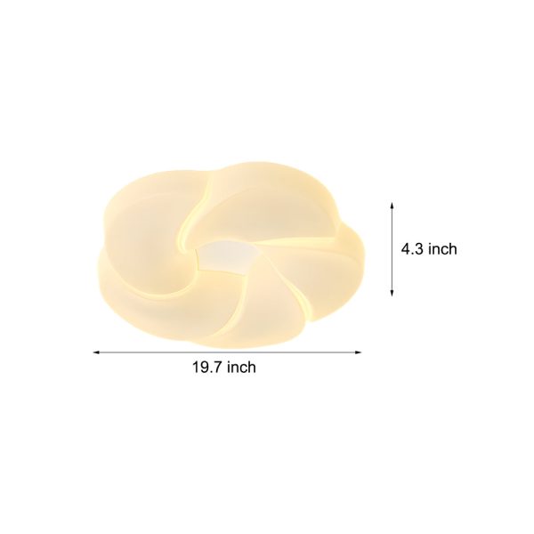 Milky White Cute Flower LED Three Step Dimming Modern Ceiling Light Fixture - Image 5