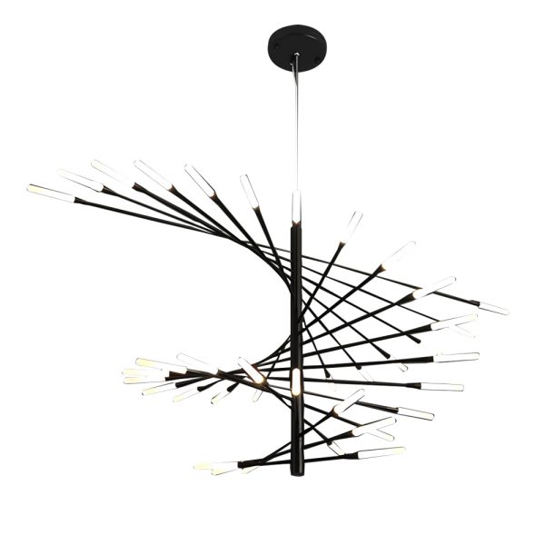 Modern Chandelier Rotating Fireworks, Black/Gold - Image 14