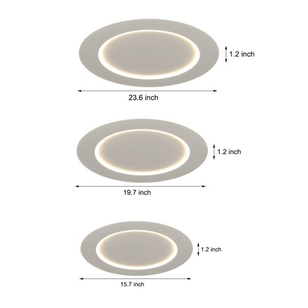 White Dimmable LED Circle Flush Ceiling Light - Image 4