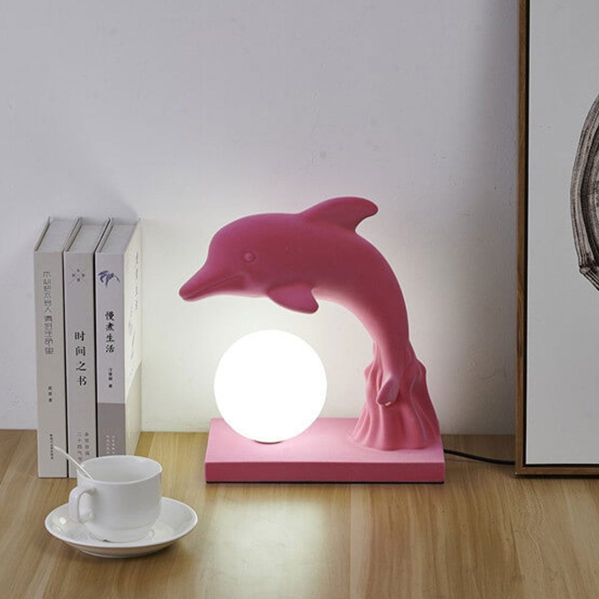 Nordic Creative Dolphin Ball Shade 1-Light Table Lamp - Image 1