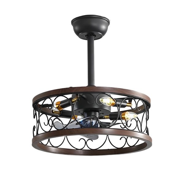 Retro Three Step Dimming LED Mute Bladeless Ceiling Fans with Remote - Image 14