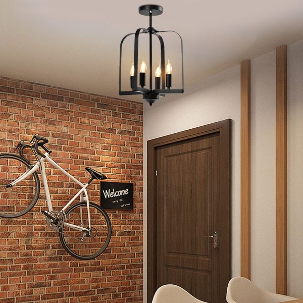 Creative Iron Cage American Country Style Chandelier Ceiling Light Fixture - Image 2