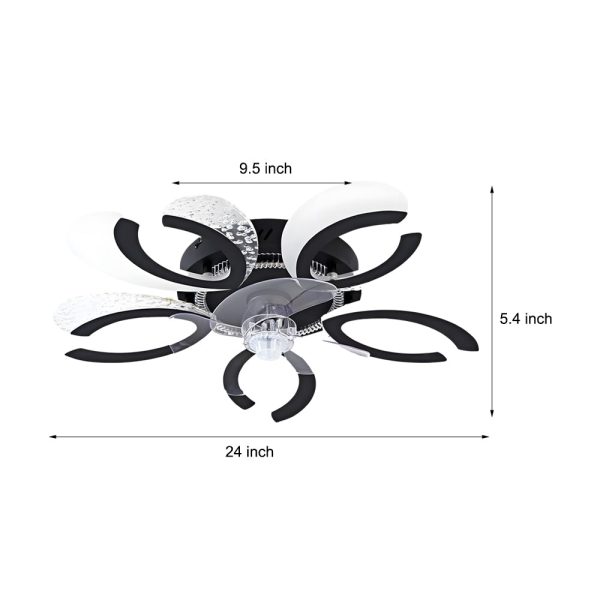 Simple Flowers Mute Timing Stepless Dimming Smart Modern Ceiling Fan Light - Image 4