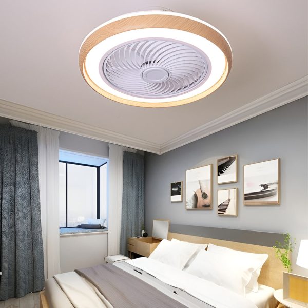 Round Ultra-thin Mute LED Nordic Bladeless Ceiling Fans with Remote Control - Image 3