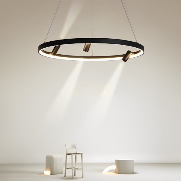Round Creative LED Chandelier Hanging Lamp with Adjustable Spotlight - Image 4