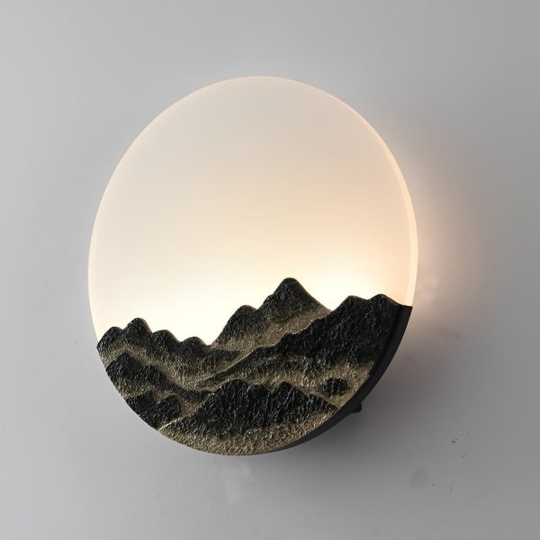 Round Creative Mountain Scenery LED Waterproof Modern Outdoor Wall Lamp - Image 5