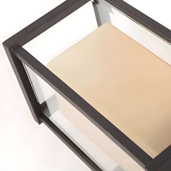 Black Square Outdoor Wall Lantern with Double Glass Shade - Image 7