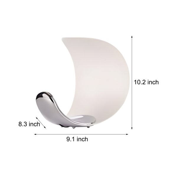 Curl Polished Silver Chrome LED Table Lamp - Touch Control - Image 5