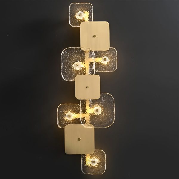 Creative Rounded Square Glass Copper LED Modern Wall Sconce Lighting - Image 8