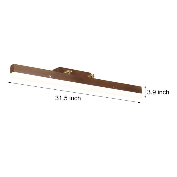 31'' Walnut LED Vanity Light with Warm White Glow Modern Bathroom Lighting - Image 5