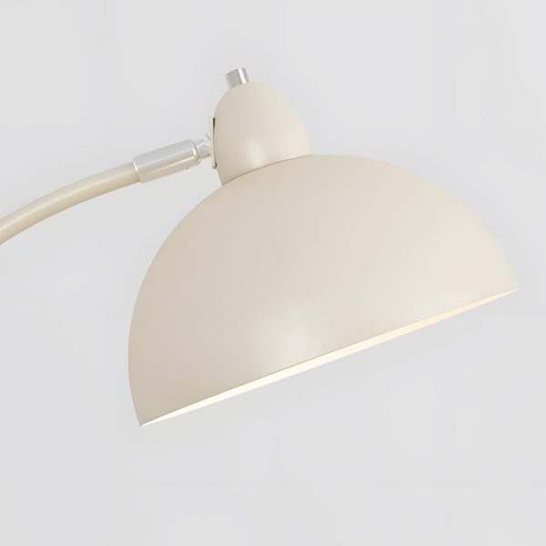 White Task Chrome Arc Floor Lamp with Dome Shade - Image 5